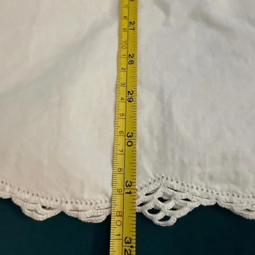 Vintage White Cotton Pillowcase Set 4 Hand Embroidered Lotus Flower Crochet Lace